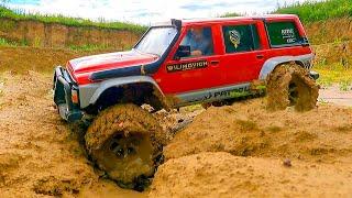 RC CARS Stuck in MUD – Rescue WINCH | Nissan Patrol Gmade 4x4 and RC TRUCK ZIL 131 Axial 6x6