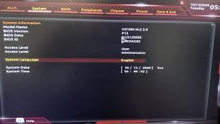 Actualización de Bios para tarjeta madre Gigabyte H310M M.2 2.0