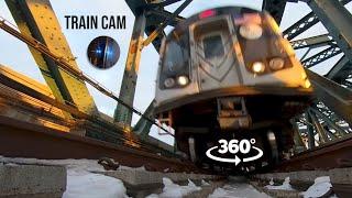 Train Cam 360 : Smith - 9th Street POV Snowy Tracks during Sunset