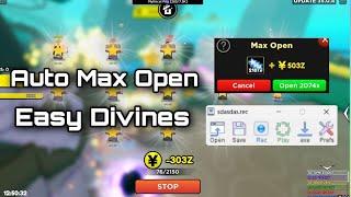 How to Auto MAX OPEN + EASY DIVINES in Anime Fighters Simulator