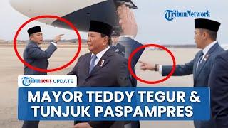 Momen Mayor Teddy Tegur Berkali-kali Paspampres saat Prabowo Tiba di Washington DC