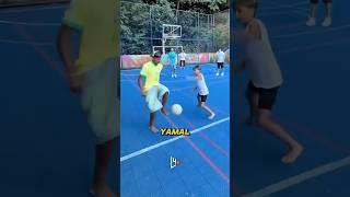 Yamal playing with fans in Brazil 