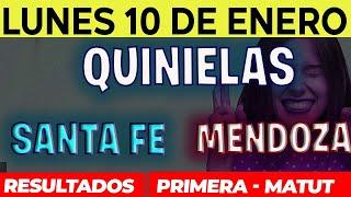 Quinielas Primera y matutina de Santa fé y Mendoza Lunes 10 de Enero