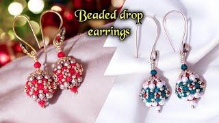 Beaded drop earrings/Beaded ornaments/Diy Christmas ornaments/DIY Christmas gift