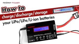 How to charge and discharge LiPo/LiFe/Li-ion (1-6 cells) battery packs with Tenergy's TB6B