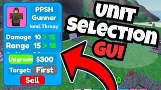 How I made UNIT SELECTION GUI for my Roblox Tower Defense Game... (Day 12)
