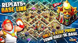 ONLY 1 STAR TH16 Base Link With Replays | Unbeatable TH16 War Base & Legend Base | Best Town Hall 16