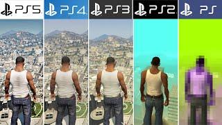 PS5 vs PS4 vs PS3 vs PS2 vs PS1 | GTA Games Generations and Graphics Comparison (4k 60fps)