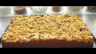 Яблочный кухен с крошкой Старинный немецкий рецепт!Apffelkuchen mit Streusel!