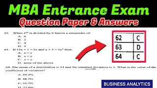 MBA entrance exam question papers with answers | MBA Entrance Preparation | HCU | Business Analytics