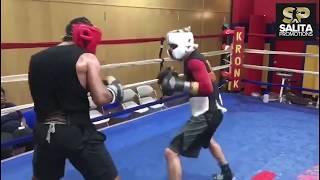 NIKOLAI POTAPOV INTENSE SPARRING AND MITT WORK WITH SUGARHILL STEWART AT THE KRONK GYM