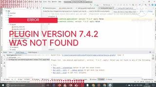 Plugin Version Was Not Found Error In Android Studio