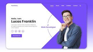 Animated Portfolio Website Template in HTML CSS and JS | Personal Website with Dark Light Mode