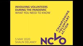 NCVO webinar: Involving volunteers during the pandemic – what you need to know