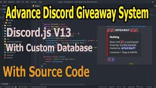  Discord Giveaway System With Multi Guild Support Custom Database 2023 | Discord.JS Bot  Tutorial