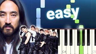 Steve Aoki & Monsta X - Play It Cool (100% EASY PIANO TUTORIAL)