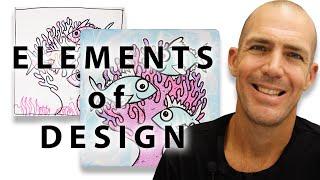 Drawing Artwork to Explain The Elements of Design - Artist Welzie shares his art process.