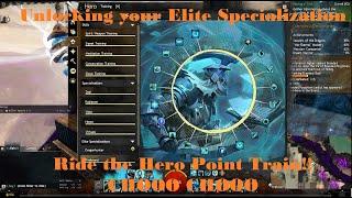 Guild Wars 2. Unlocking your elite specialization by doing a hero point train.