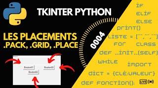 PYTHON TKINTER   PLACEMENTS DES WIDGETS PACK GRID PLACE #0004