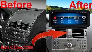 Mercedes Benz C Class C300 Radio upgrade W204  Android stereo replacement Carplay installation