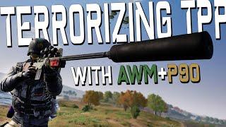 TERRORIZING TPP SOLO WITH AWM+P90 - I feel like a bully :( - PUBG