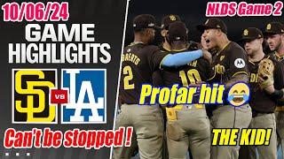 Padres vs Dodgers NLDS Full Game 2 Highlights Oct 6, 2024 | PROFAR ROBS MOOKIE!!! GREAT GAME !