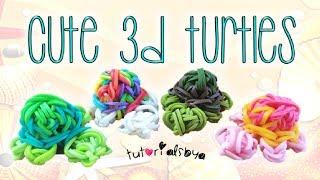 NEW 3D Turtle Rainbow Loom Charm Tutorial | How To