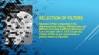 Filters in Pharmaceuticals