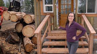 Couple Builds Stunning Front Porch Built With Milled Lumber From Own Land