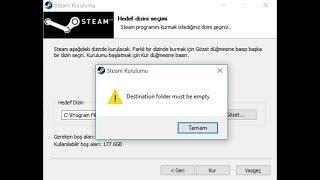 Steam destination folder must be empty hatası