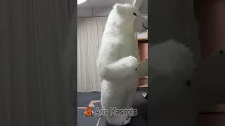 3m Giant Inflatable Furry White Bear Mascot Costume Walking Adult Blow Up Suit for Entertainments