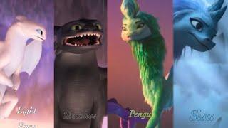 Edit (Light Fury, Toothless, Pengu, Sisu)