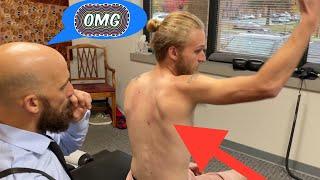 Bowler's Spine & VERY CLUNKY SHOULDER. Non Intentional ASMR Chiropractic Pain Relief + Ring Dinger®.