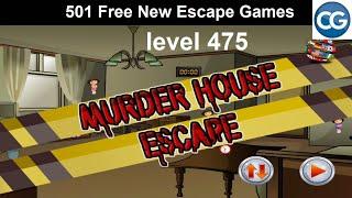 [Walkthrough] 501 Free New Escape Games level 475 - Murder house escape - Complete Game