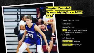 Brayden ZUMSTEIN - 2023-2024 highlights