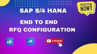 Request for Quotation(RFQ) end to end configuration in SAP MM S/4 HANA Sourcing and Procurement