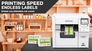 Epson Colorworks CW-C4000 Printing speed using Endless label roll Diamondlabels DIA400 52e