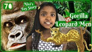 Gorilla Vs Leopard Men | Fairy Tale | Pet Story |Kids Story | Nivi's Toy Story | Bedtime Story