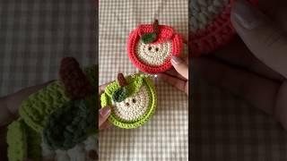 Quick & Easy to make Apple Pouches Tutorial on my channel as always.🫶 #crochet #handmade #yarn