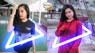 Cara Edit Foto Glowing Triangle | Tutorial PicsayPro