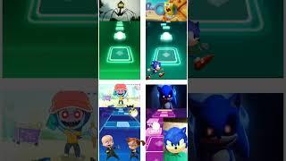 House Head vs Spongebob vs Sheriff Labrador Exe vs Sonic Exe X Coffin Dance Tiles Hop 333