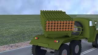 How the multiple launch rocket system MLRS Grad BM-21 works