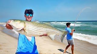 Surf Fishing for Northeast’s MOST POPULAR Fish!!! Catch Clean Cook Striped Bass!