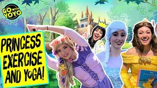 Princess Exercise and Yoga for Kids | At Home Workout with Belle, Elsa and Rapunzel | Go with YoYo