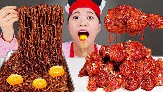 Fried Chicken Black Noodle Korean Mukbang DONA