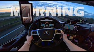 POV Truck Driving  /// Morning in France /// Metz 