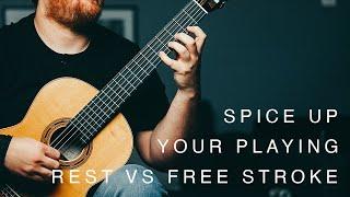 Spice up your playing: Rest Stroke vs Free Stroke plucking guitar