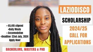 LAZIO DISCO SCHOLARSHIP 2024/25 CALL FOR APPLICATIONS| FULLY FUNDED SCHOLARSHIP IN ITALY