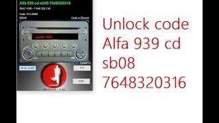 unlock code Alfa 939 cd sb08 7648320316