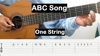 ABC Song Guitar Tutorial One String Guitar Tabs Single String Guitar Lessons for Beginners